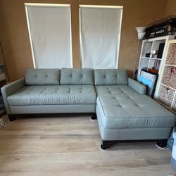 Mid-Century Modern Sectional Sofa - Sage/Mint Green