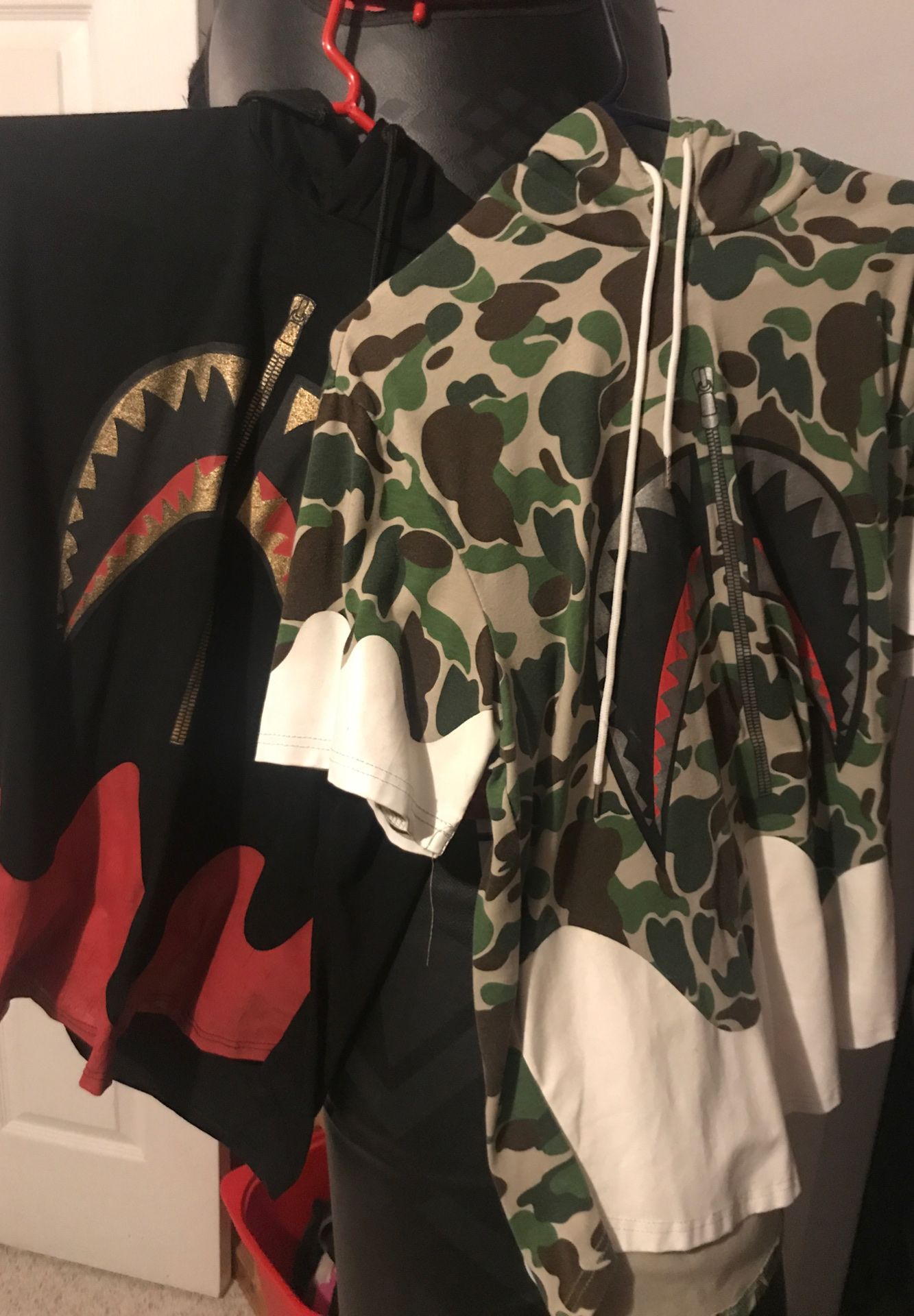 BAPE t shirt wit a hoodie
