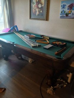 Pool table with accessories