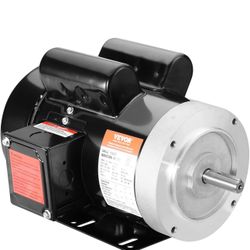 VEVOR 1.5HP Electric Motor 3450 RPM, AC 115V/230V, 56C Frame, Air Compressor Motor Single Phase, 5/8" Keyed Shaft, CW/CCW Rotation for General Equipme