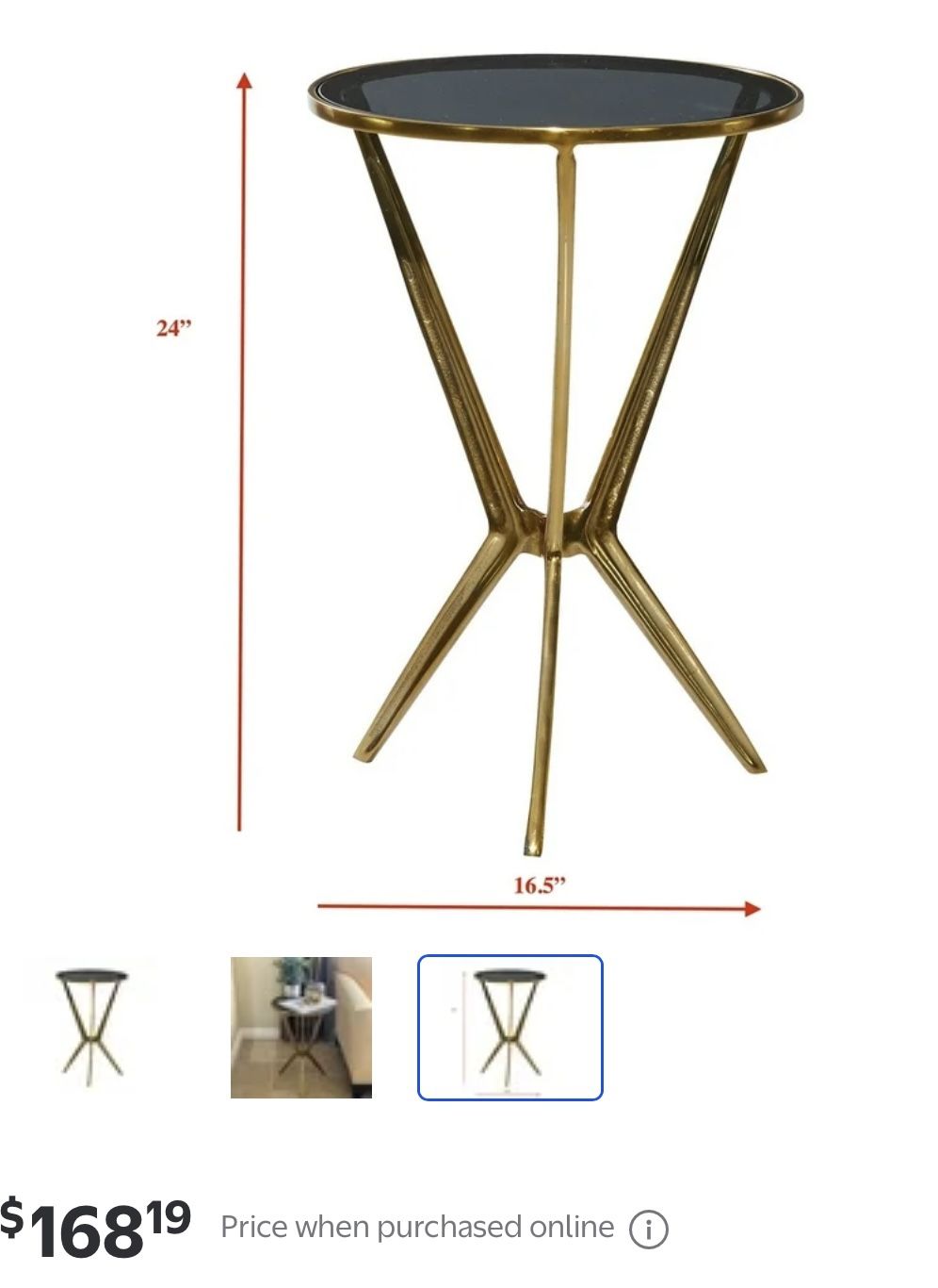 Urban Designs Round Gold Leaf Accent End Table