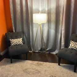 Two dark Grey accent Chairs