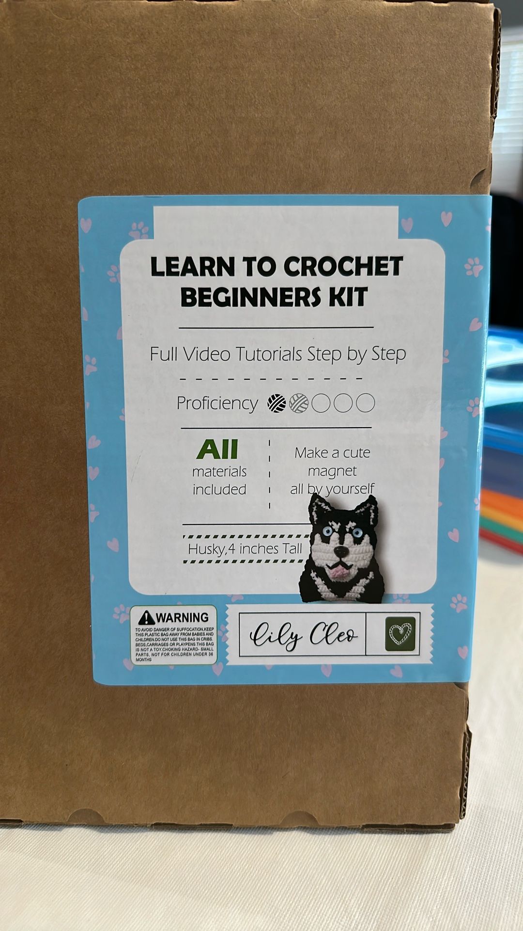 Husky Magnet, learn to crochet beginners kit