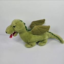 Vintage 1980 Dakin Dragonwick Green Dragon 12" Stuffed Animal Plush Toy D&D RARE