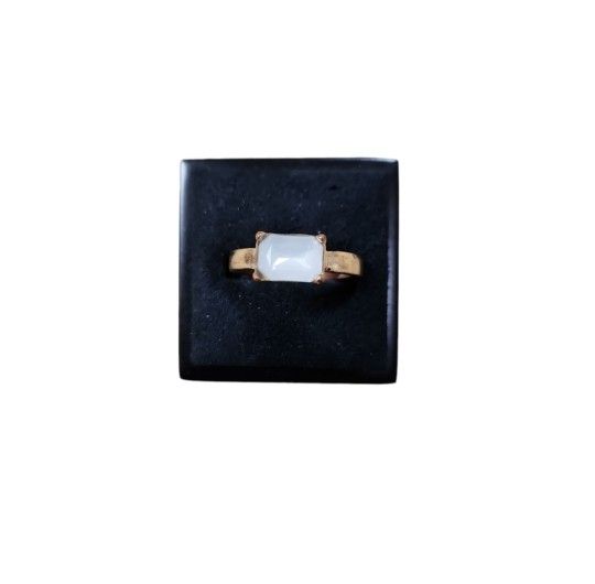 Size 6 Gold Toned Moonstone Minimalist Ring