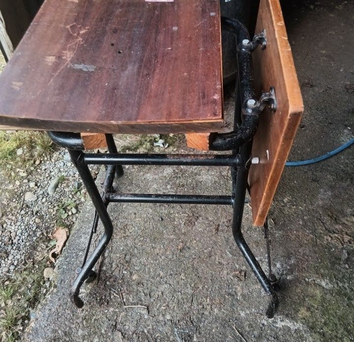 Old Metal Frame Writing Table