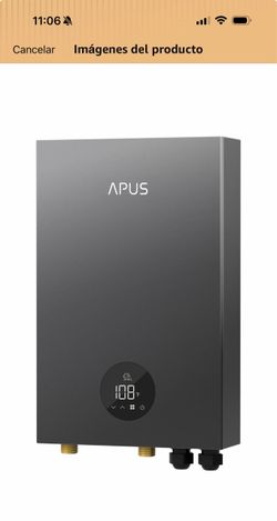 Calentador de agua eléctrico sin tanque de 18kW, APUS 240V, calentador de agua caliente al instante bajo demanda, hasta 4.4 GPM con pantalla LED, sist