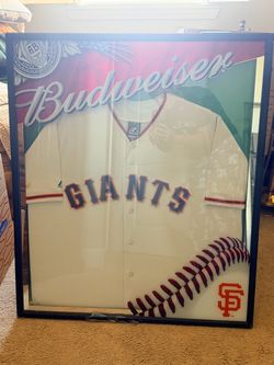 Budweiser SF Giants Framed Advertising Mirror