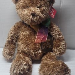 Gund Bearessence Brown Teddy Bear Plush Stuffed Animal Rainbow Bow Tie 16" Soft 