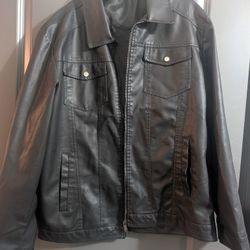 New Men's Faux Leather Jacket XL