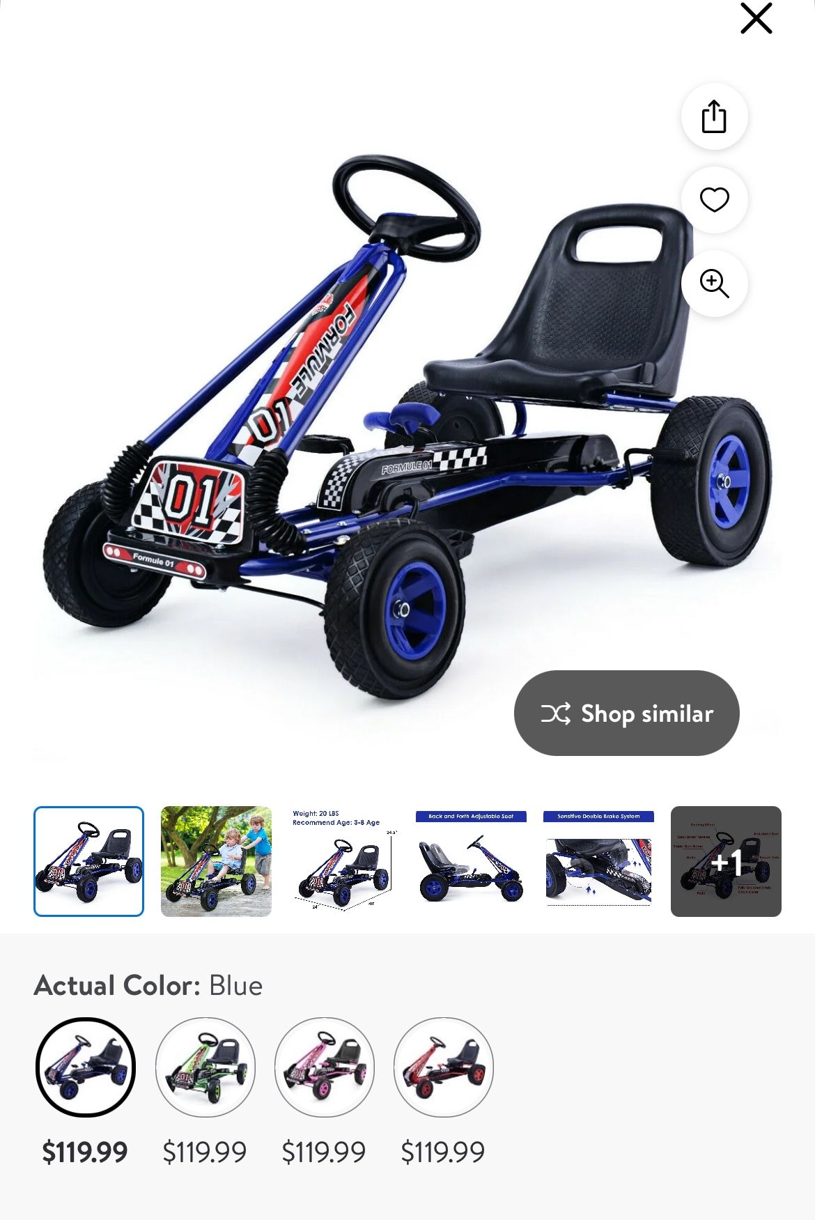 Costway 4 Wheels Kids Ride On Pedal Powered Bike Go Kart Racer Car