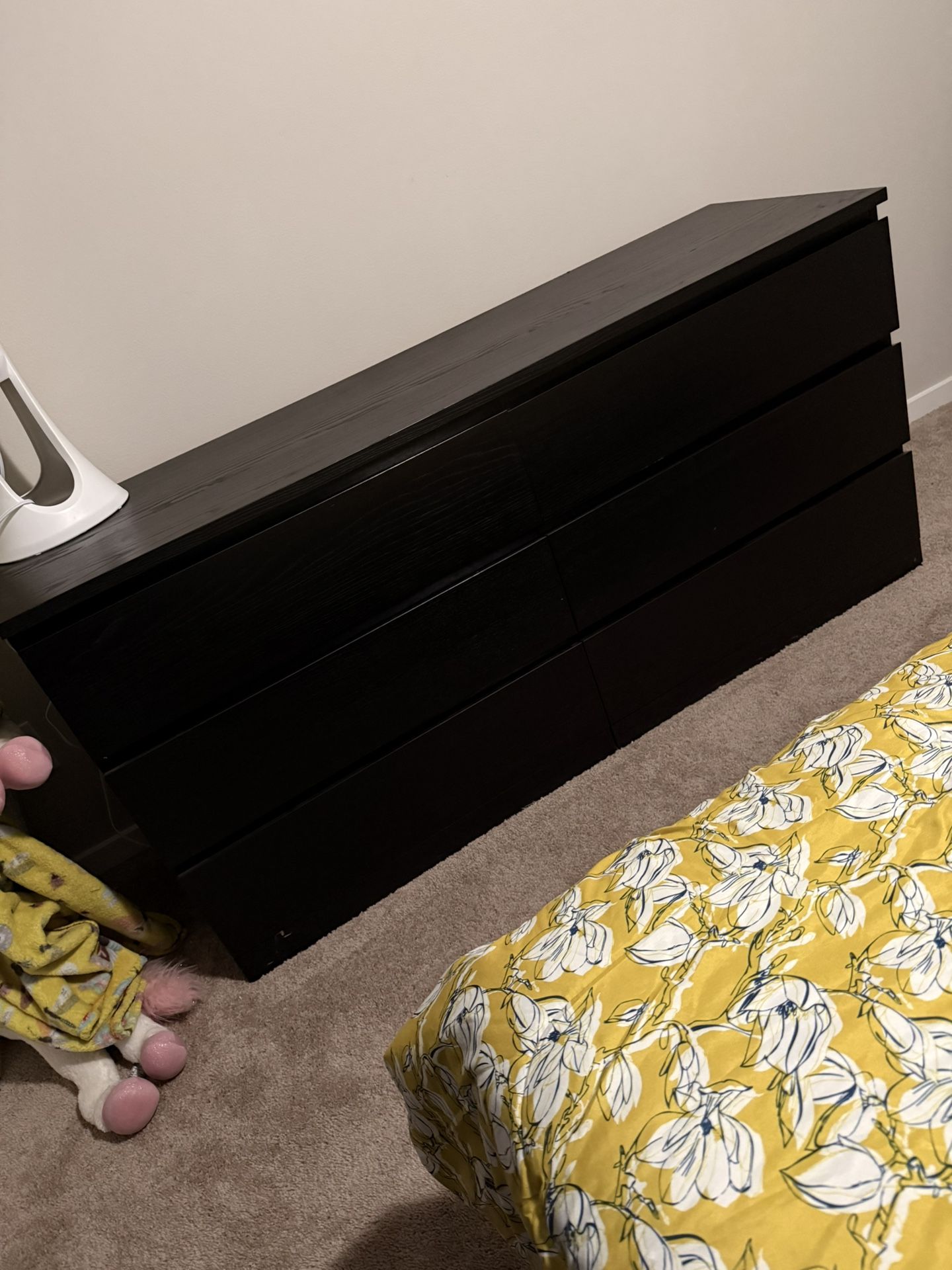 Black IKEA Dresser With 2 Night Stands