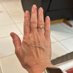 Gold Tone Solitaire Ring