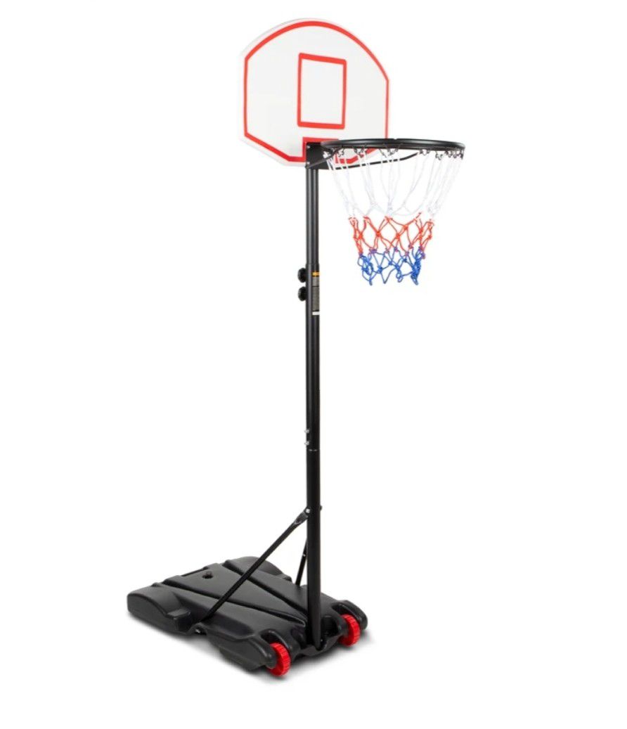 Kids Height-Adjustable Basketball Hoop, Portable Backboard System Stand