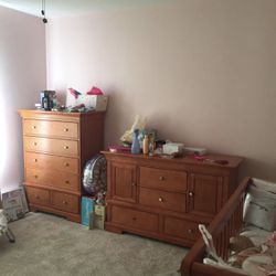 Crib, dresser, changing table/dresser