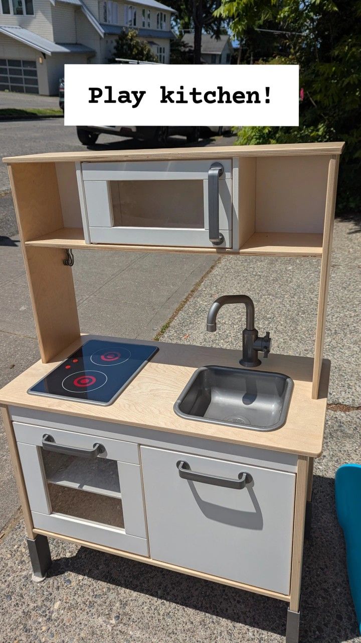 Wood Wooden Play Kitchen