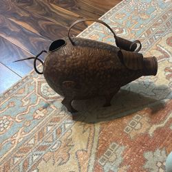 Metal Rustic Decorative Pig Watering Can