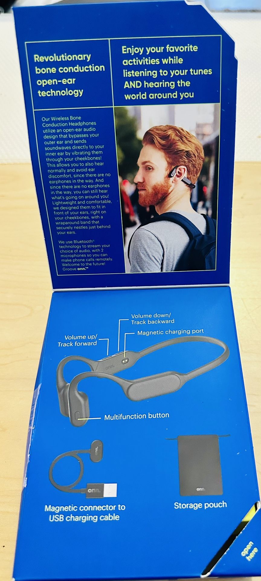 Groove Wireless Bone Conduction Headphones Black IP67 Waterproof 8hr Play