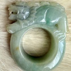 Cert'd Genuine Untreated light Green Emerald A Jadeite Ring Size 12