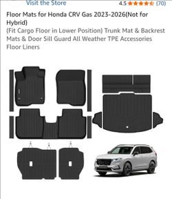 Floor Mats for Honda CRV Gas 2023-2026(Not for Hybrid) (Fit Cargo Floor in Lower Position) Trunk Mat & Backrest Mats & Door Sill Guard All Weather TPE