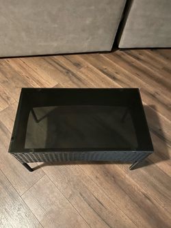 Small black glass table