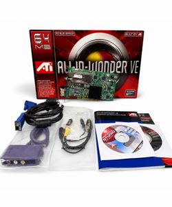 Vintage ATI All-In-Wonder VE 64MB DDR PCI Video Graphics Card - CIB Complet