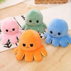 Reversible Flip Octopus Plush Stuffed Toy Soft Animal Home Accessories