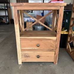 Solid Wood Side Table – $45