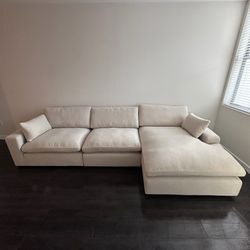 NEW Beige Linen Cloud Couch Sectional