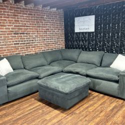 Free Delivery Ashley dark gray 6pc sectional sofa couch