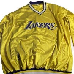 Vintage Starter Los Angeles Lakers Pullover Jacket NBA Authentics Yellow…