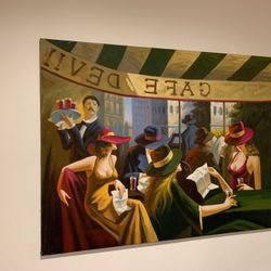 Cafe oil painting