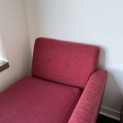 Rust Red chaise lounge chair/sofa