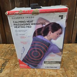 Sharper Image Calming Heat Massaging Weighted Heating Pad W/18 Settings OPEN BOX