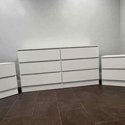 Dresser White With Nightstands