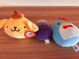 Squishmallows Plush Bundle - Pompompurin, Boba, and Tuxedo Sam
