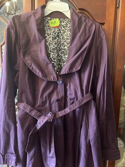 Purple Belted Trench Coat