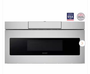 Sharp 30 in. 1.2 cu. ft. Built-In Microwave Drawer with Concealed Controls and Sensor Cooking in Real Stainless Steel