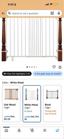 White Metal Baby Safety Gate