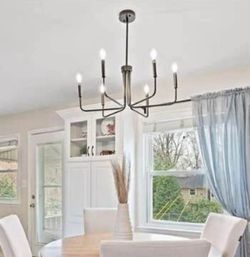 Beautiful Large Black Chandelier / Kitchen or Dining Room Light Fixture
