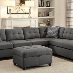 500413-S2 2 PC SECTIONAL & OTTOMAN SET

