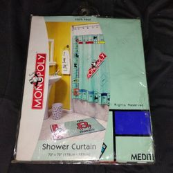 Brand New Monopoly Shower Curtain 70" x 72' - 100% Vinyl