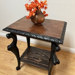 Antique Side Table Solid Wood Dragons UNIQUE 