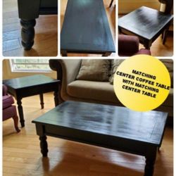 Rustic Oak Center Table With Matching Side Table Excellent Condition 