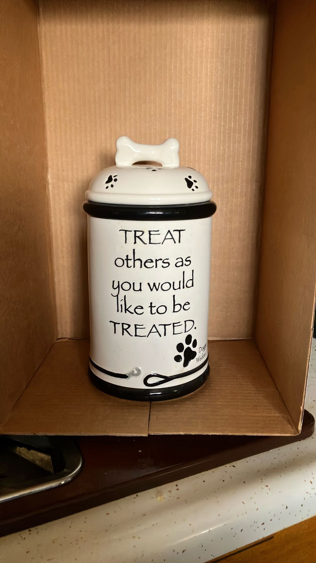 Dog treat container