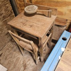 Antique school desk.