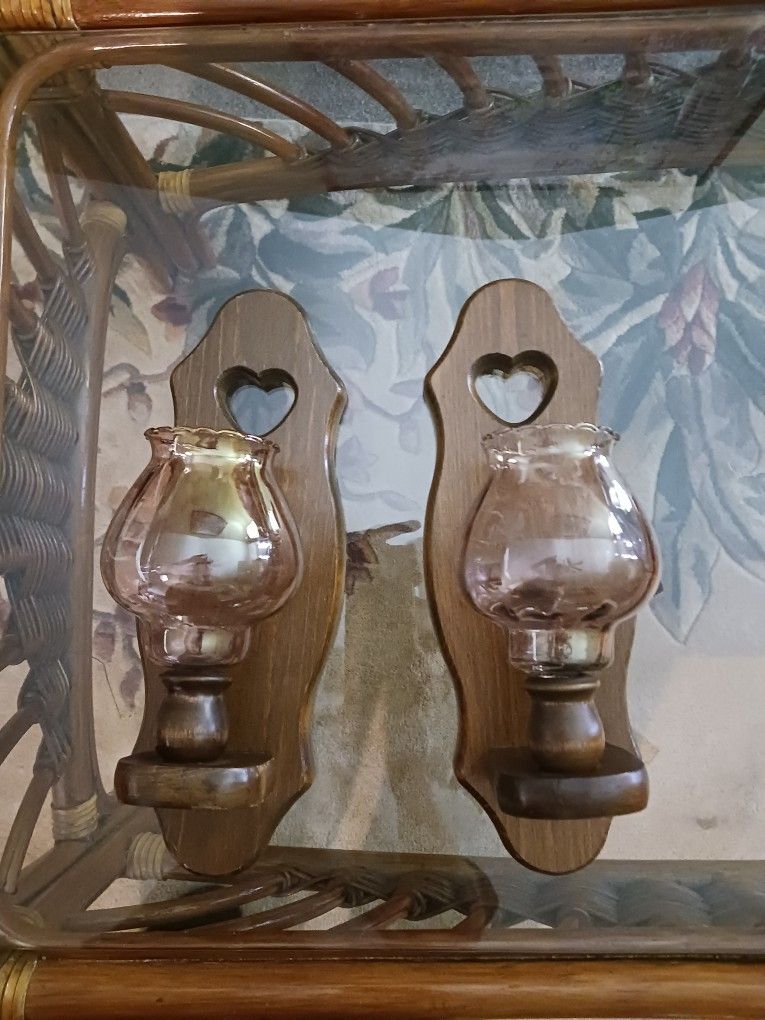 Wood Candle Sconces