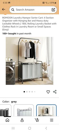 Laundry hamper sorter organizer with wheels new in box pick up in pomona $45