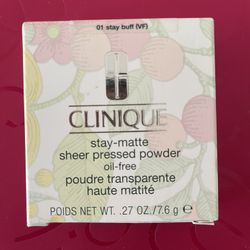 CLINIQUE 01 Stay Neutral.  Stay-matte Sheer Pressed Powder Oil-free.
