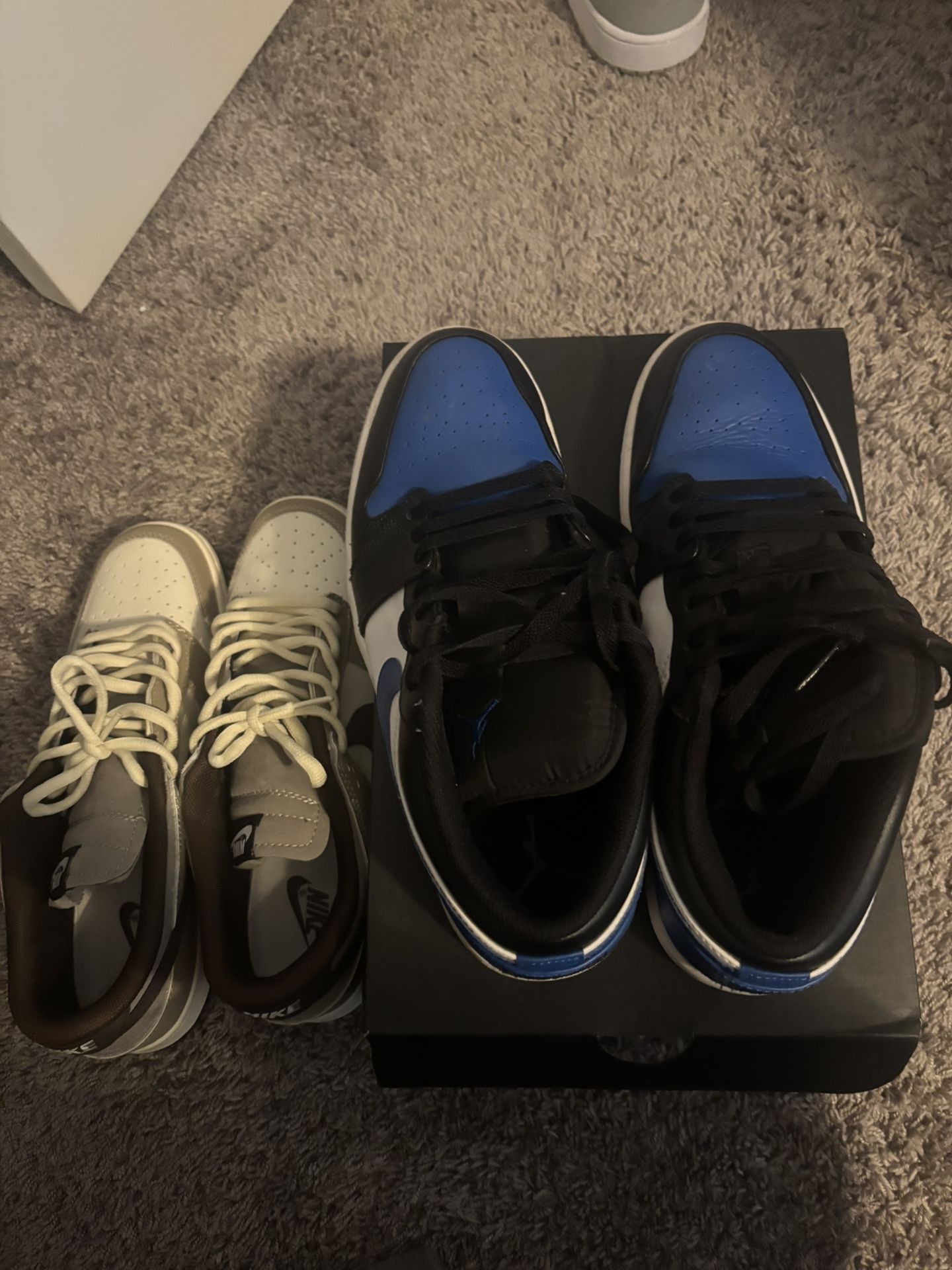 Blue And Black Js And Brown Dunks Package